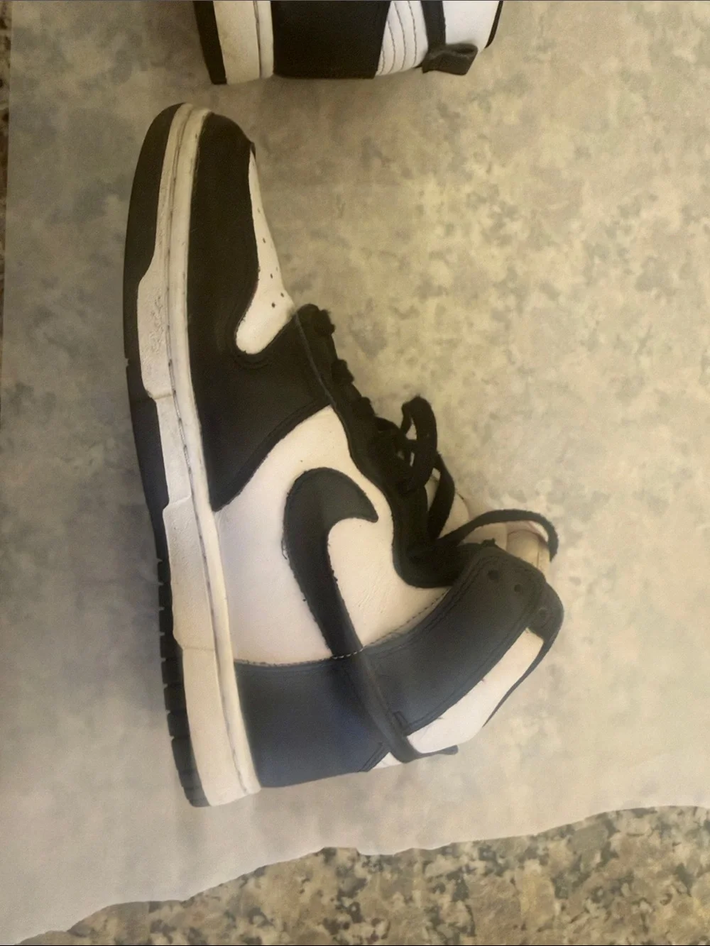 Nike  Black and White Mid-Top Sneakers